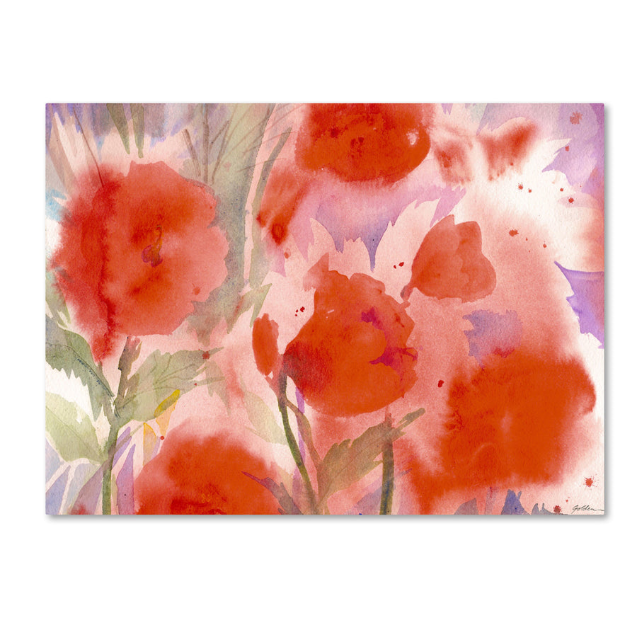 Sheila Golden Crimson Field Canvas Art 18 x 24 Image 1