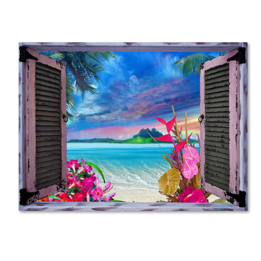 Leo Kelly Tropical Window to Paradise VII 14 x 19 Canvas Art Image 1