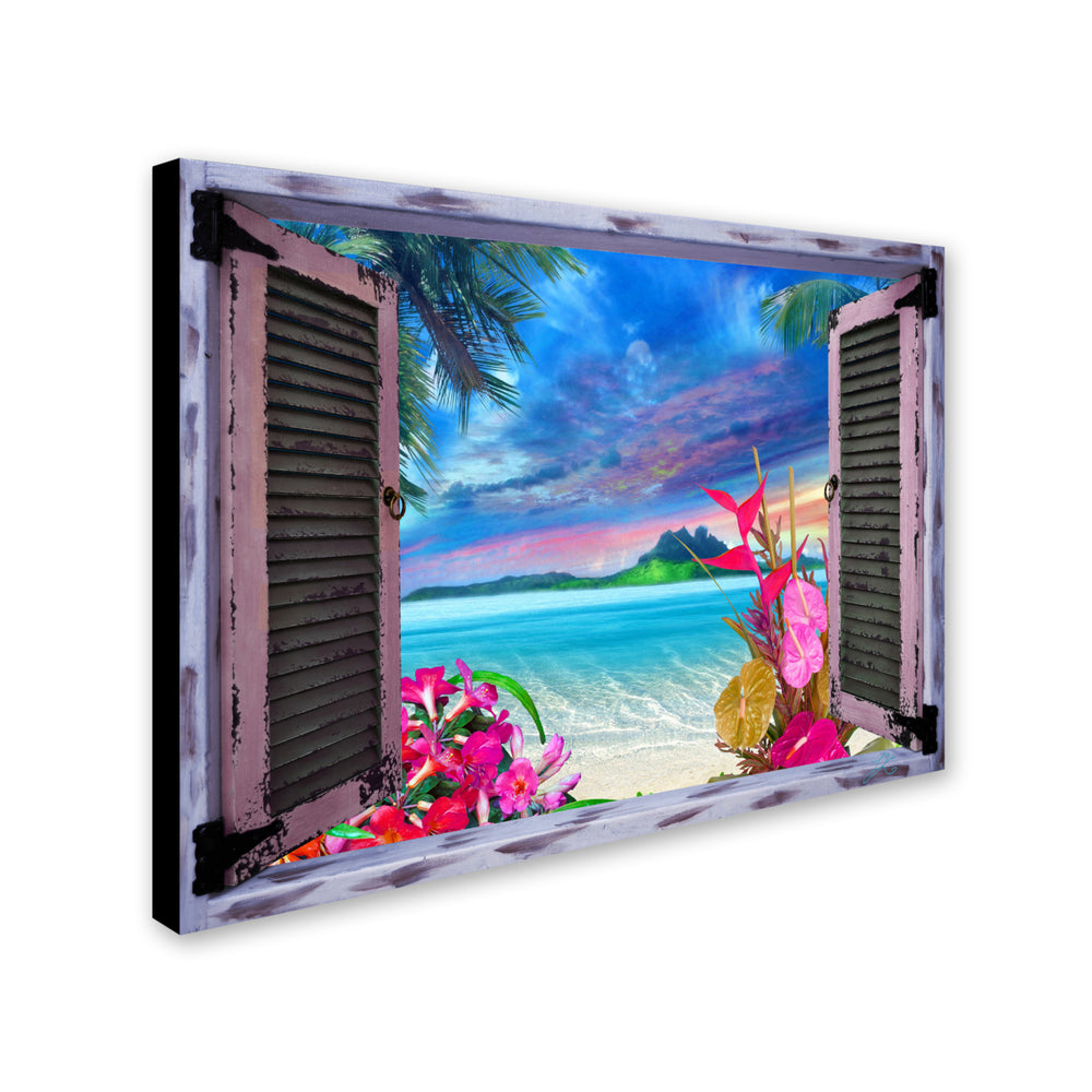 Leo Kelly Tropical Window to Paradise VII 14 x 19 Canvas Art Image 2