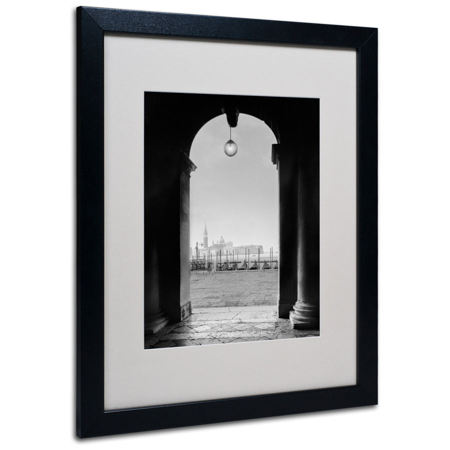 Moises Levy Venetia View Black Wooden Framed Art 18 x 22 Inches Image 1