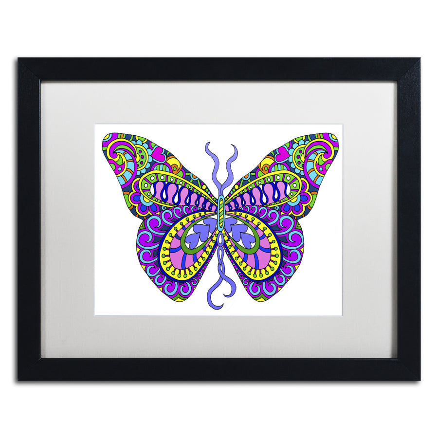 Kathy G. Ahrens Bashful Garden Butterfly Blooming Black Wooden Framed Art 18 x 22 Inches Image 1