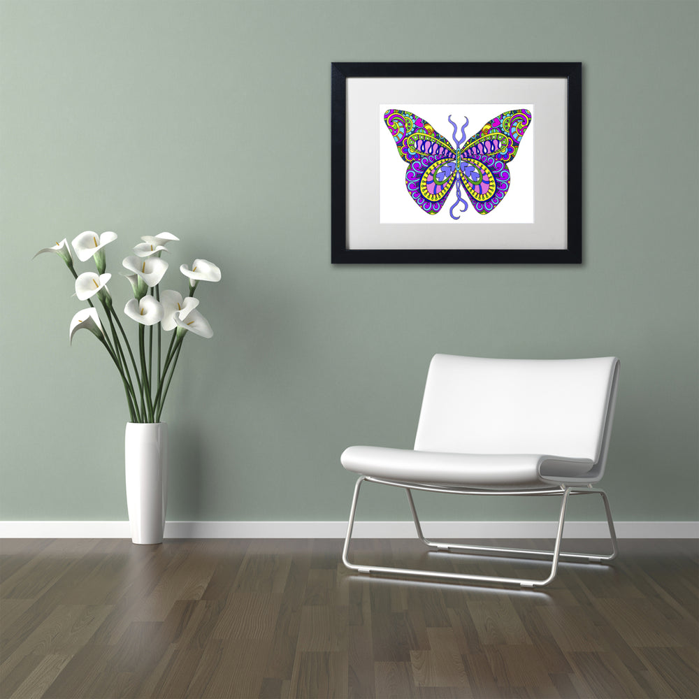 Kathy G. Ahrens Bashful Garden Butterfly Blooming Black Wooden Framed Art 18 x 22 Inches Image 2
