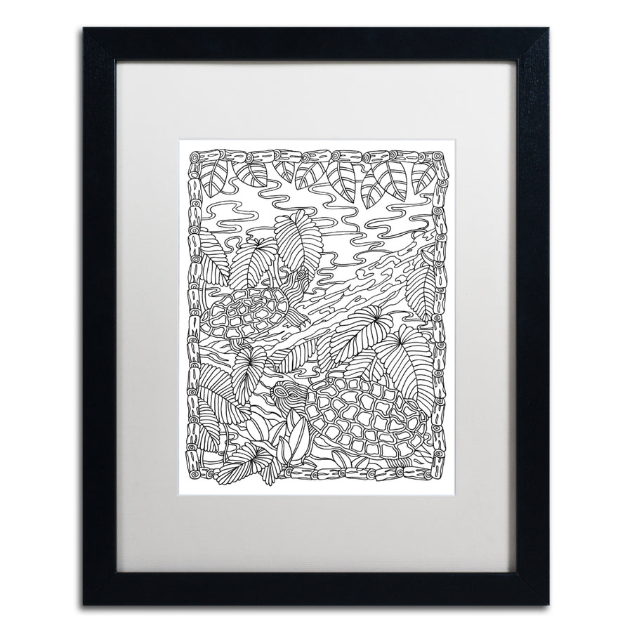 Kathy G. Ahrens Slider Turtles Black Wooden Framed Art 18 x 22 Inches Image 1