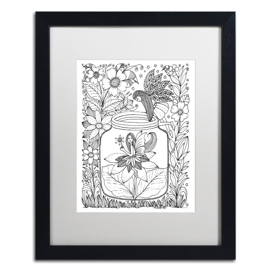 KCDoodleArt Fairy 8 Black Wooden Framed Art 18 x 22 Inches Image 1