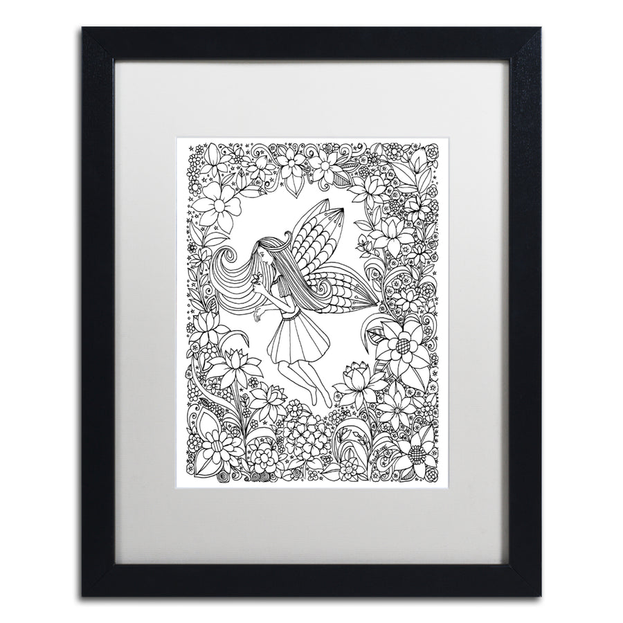 KCDoodleArt Fairy 13 Black Wooden Framed Art 18 x 22 Inches Image 1