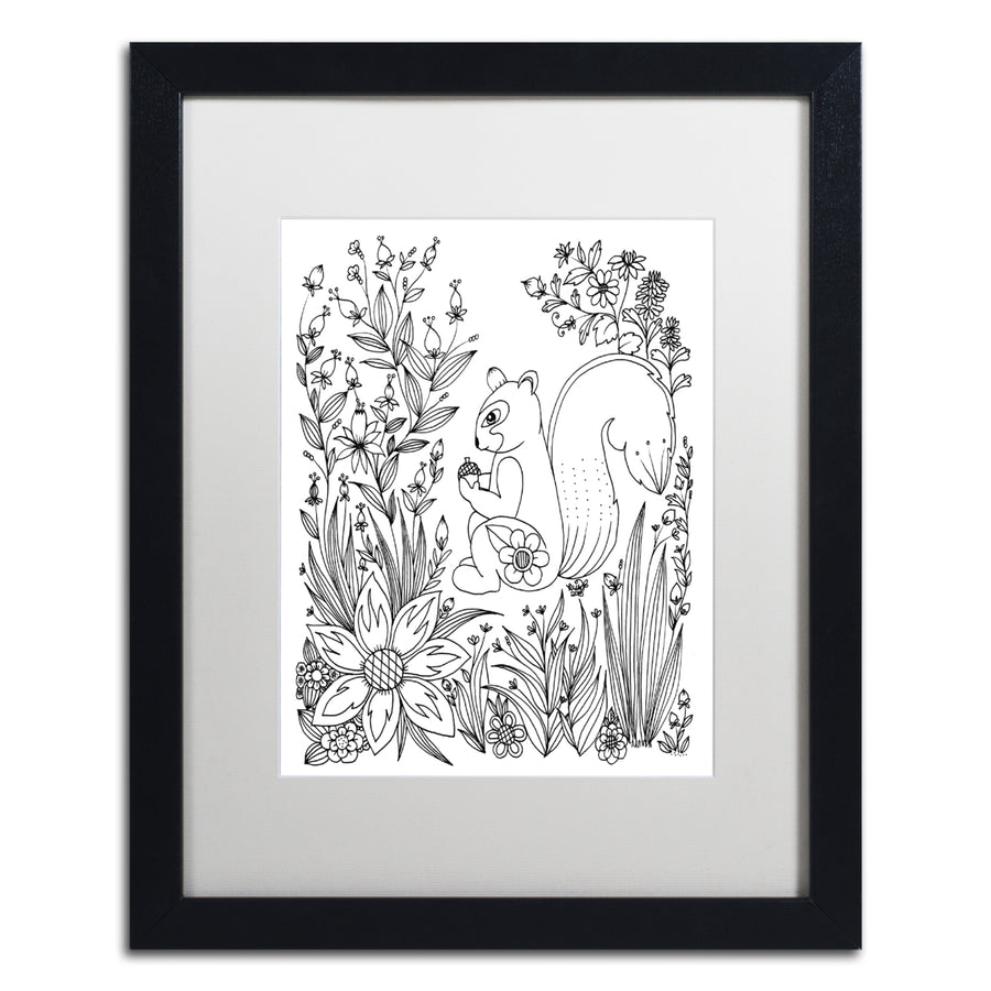 KCDoodleArt Fairies and Woodland Creatures 10 Black Wooden Framed Art 18 x 22 Inches Image 1