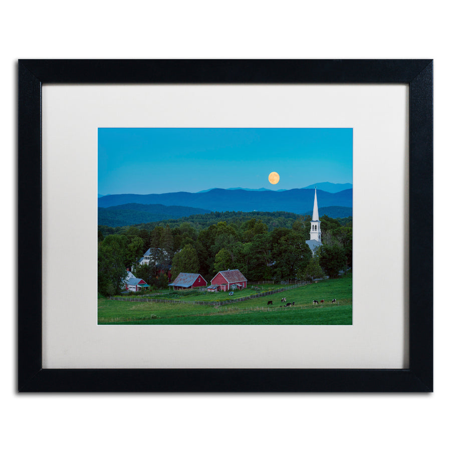 Michael Blanchette Photography Cow Under the Moon Black Wooden Framed Art 18 x 22 Inches Image 1