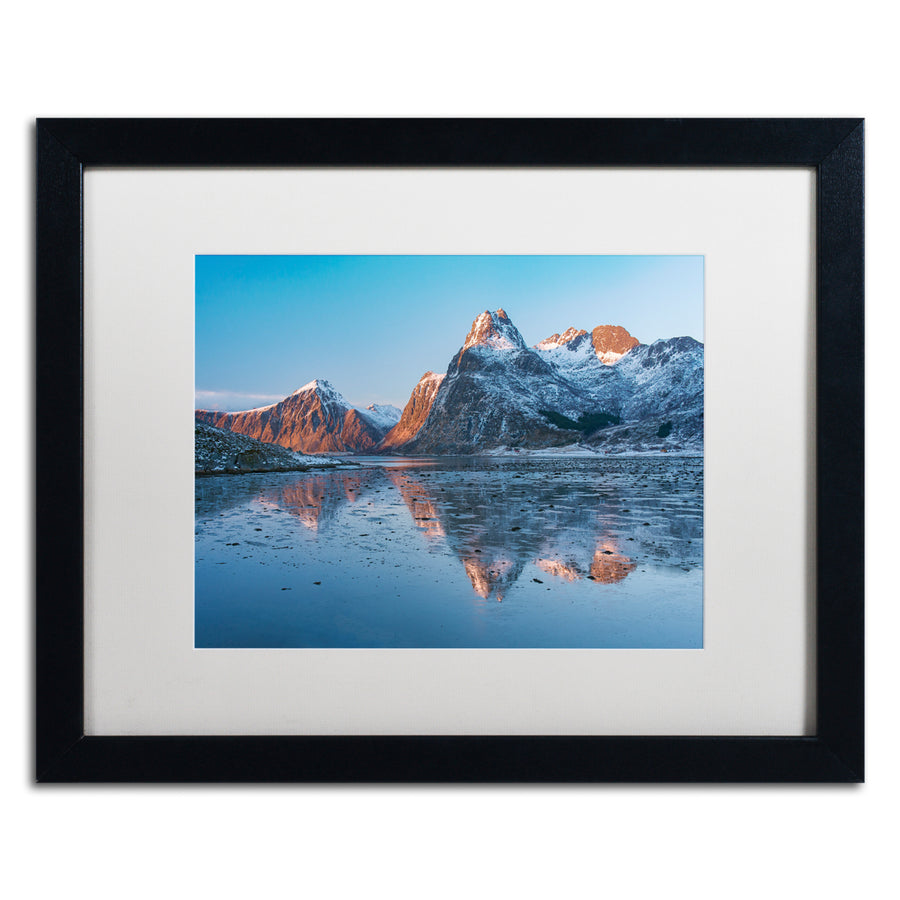 Michael Blanchette Photography Sunset Peaks Black Wooden Framed Art 18 x 22 Inches Image 1
