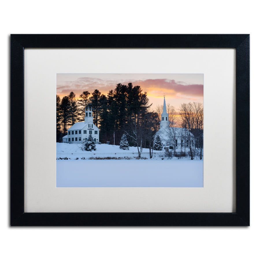 Michael Blanchette Photography Winter Sunset Black Wooden Framed Art 18 x 22 Inches Image 1