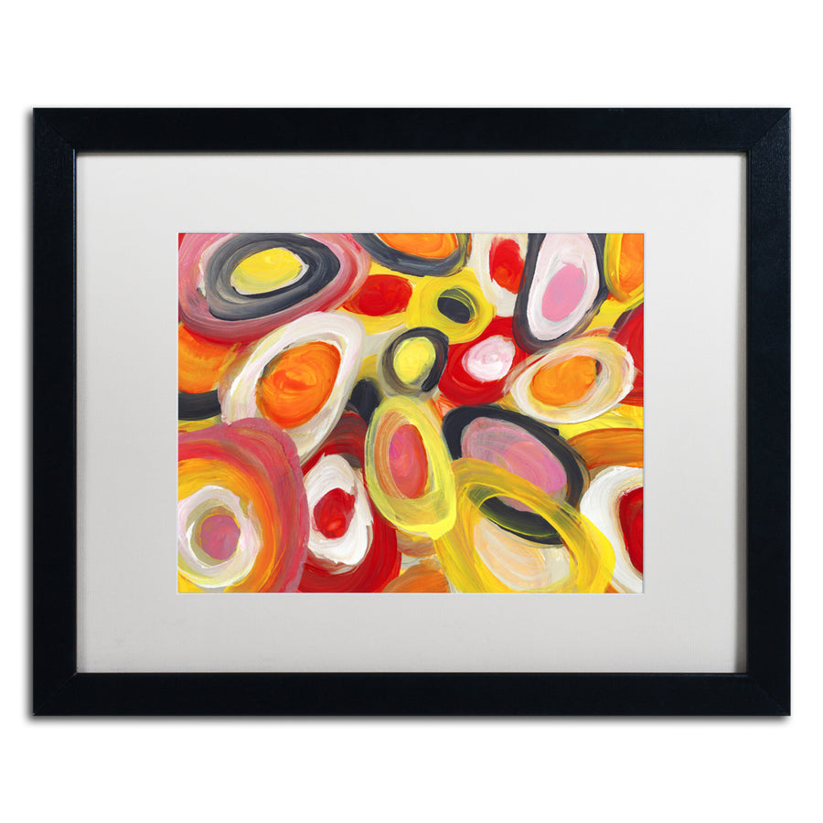 Amy Vangsgard Colorful Abstract Circles 2 Black Wooden Framed Art 18 x 22 Inches Image 1