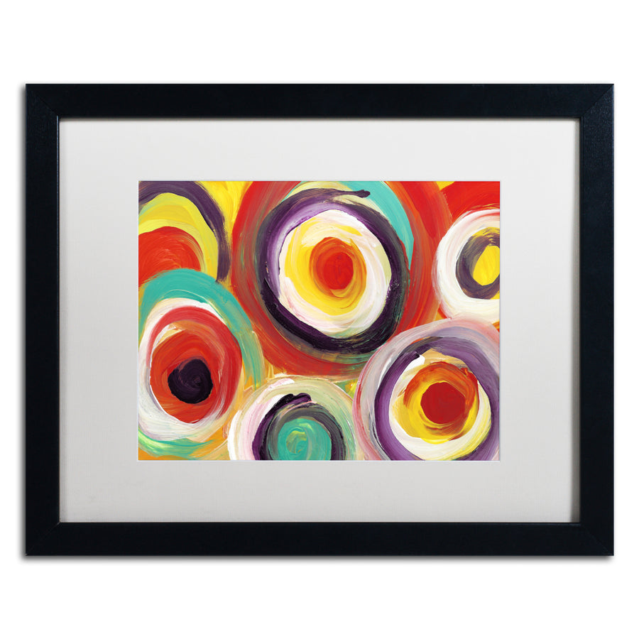 Amy Vangsgard Bright Bold Circles 2 Black Wooden Framed Art 18 x 22 Inches Image 1