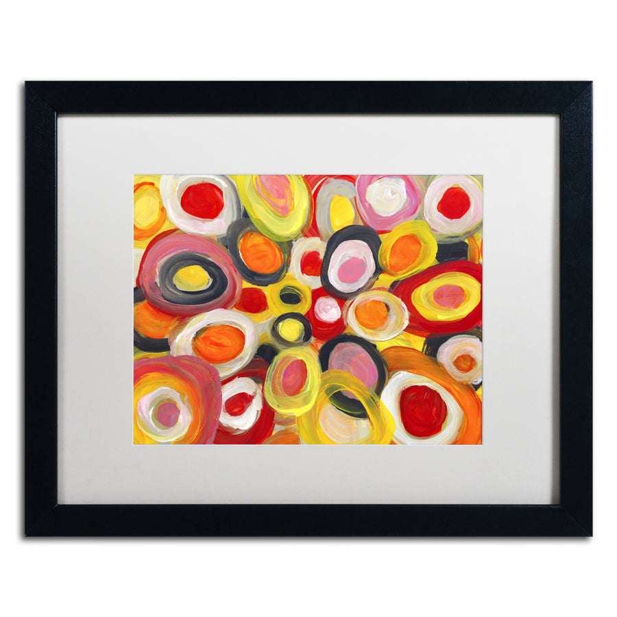 Amy Vangsgard Colorful Abstract Circles Black Wooden Framed Art 18 x 22 Inches Image 1
