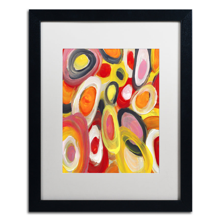 Amy Vangsgard Colorful Abstract Circles 4 Black Wooden Framed Art 18 x 22 Inches Image 1