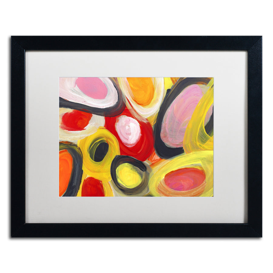 Amy Vangsgard Colorful Abstract Circles 3 Black Wooden Framed Art 18 x 22 Inches Image 1