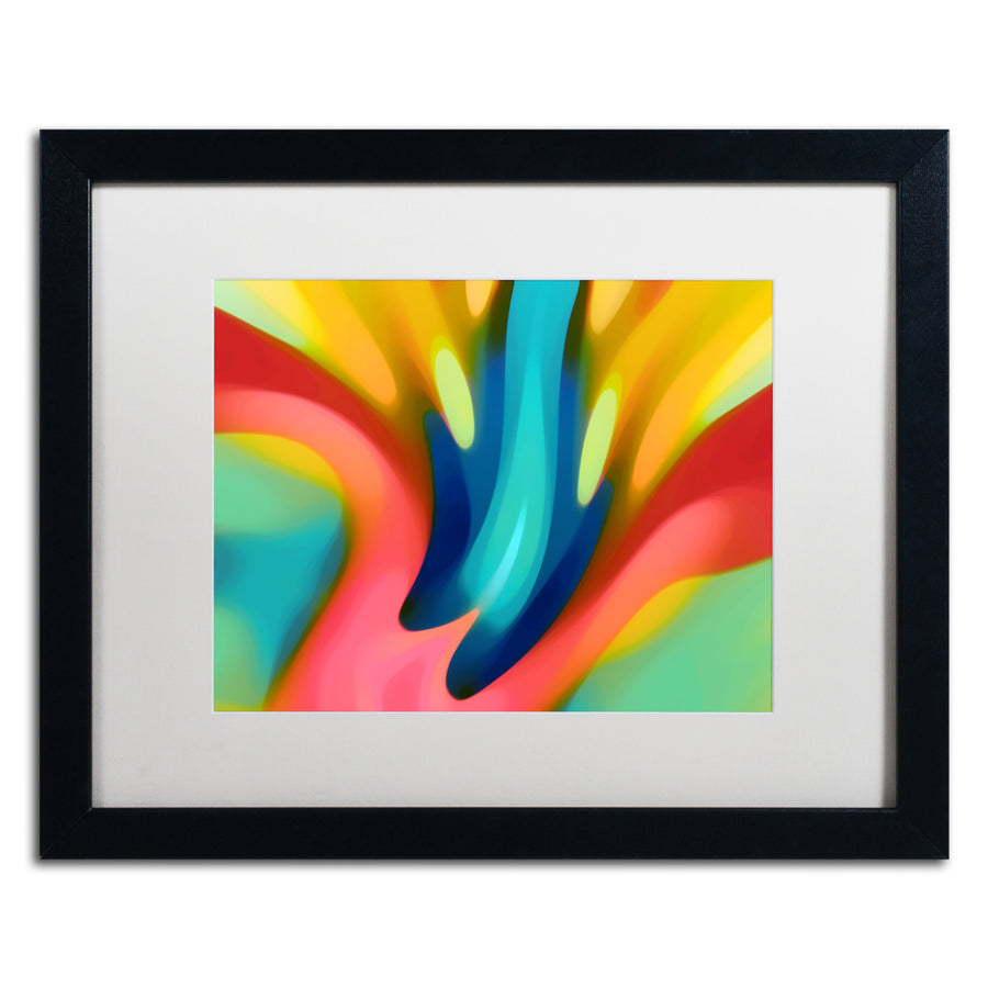 Amy Vangsgard Pink and Blue Lily Black Wooden Framed Art 18 x 22 Inches Image 1