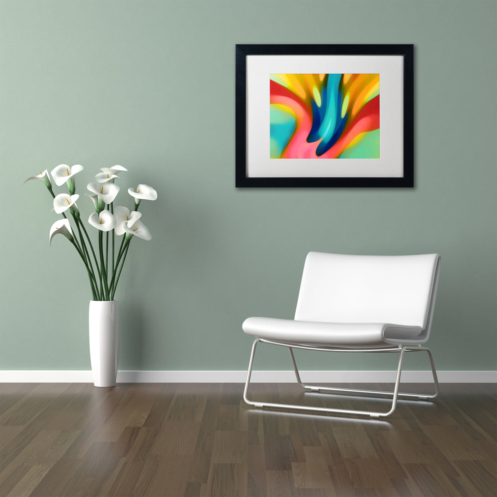 Amy Vangsgard Pink and Blue Lily Black Wooden Framed Art 18 x 22 Inches Image 2