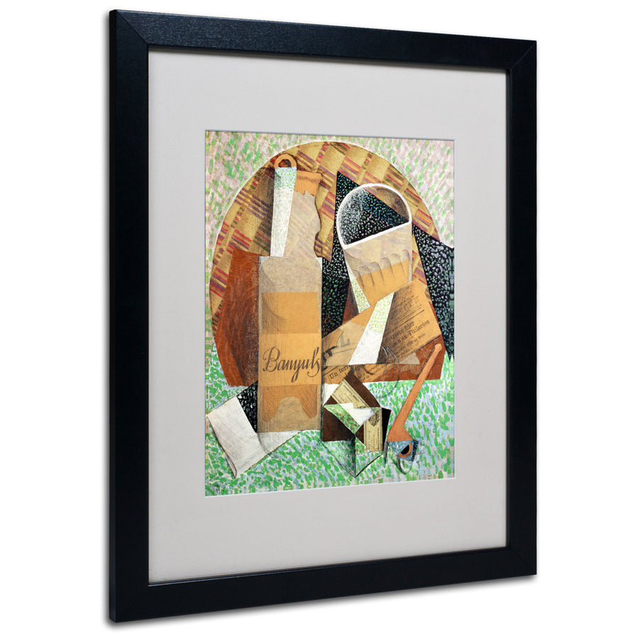 Juan Gris The Bottle of Banyuls 1914 Black Wooden Framed Art 18 x 22 Inches Image 1