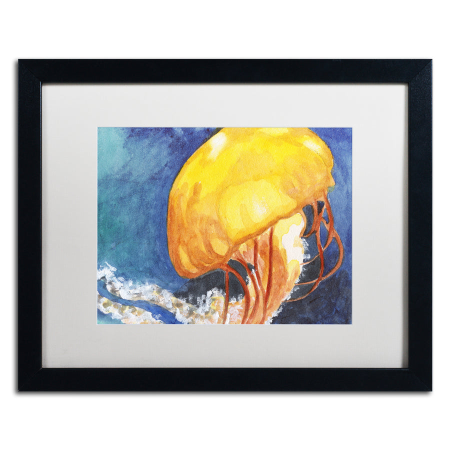 Jennifer Redstreake Jelly Fish II Black Wooden Framed Art 18 x 22 Inches Image 1