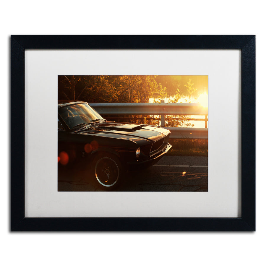 Jason Shaffer 67 Mustang Black Wooden Framed Art 18 x 22 Inches Image 1