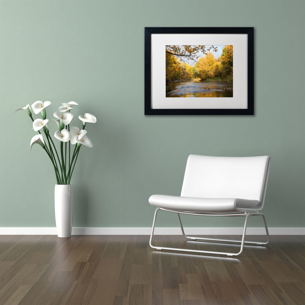 Kurt Shaffer Golden Autumn River Black Wooden Framed Art 18 x 22 Inches Image 2