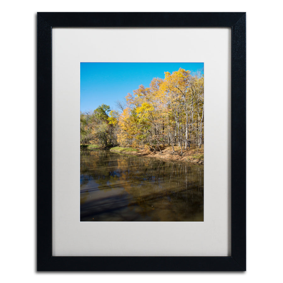 Kurt Shaffer Vermilion River Autumn Black Wooden Framed Art 18 x 22 Inches Image 1