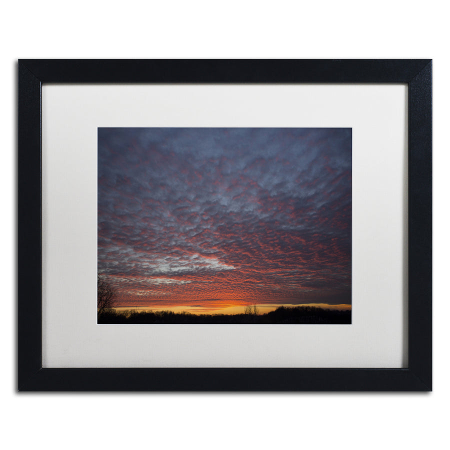 Kurt Shaffer Amazing Winter Sunset Black Wooden Framed Art 18 x 22 Inches Image 1