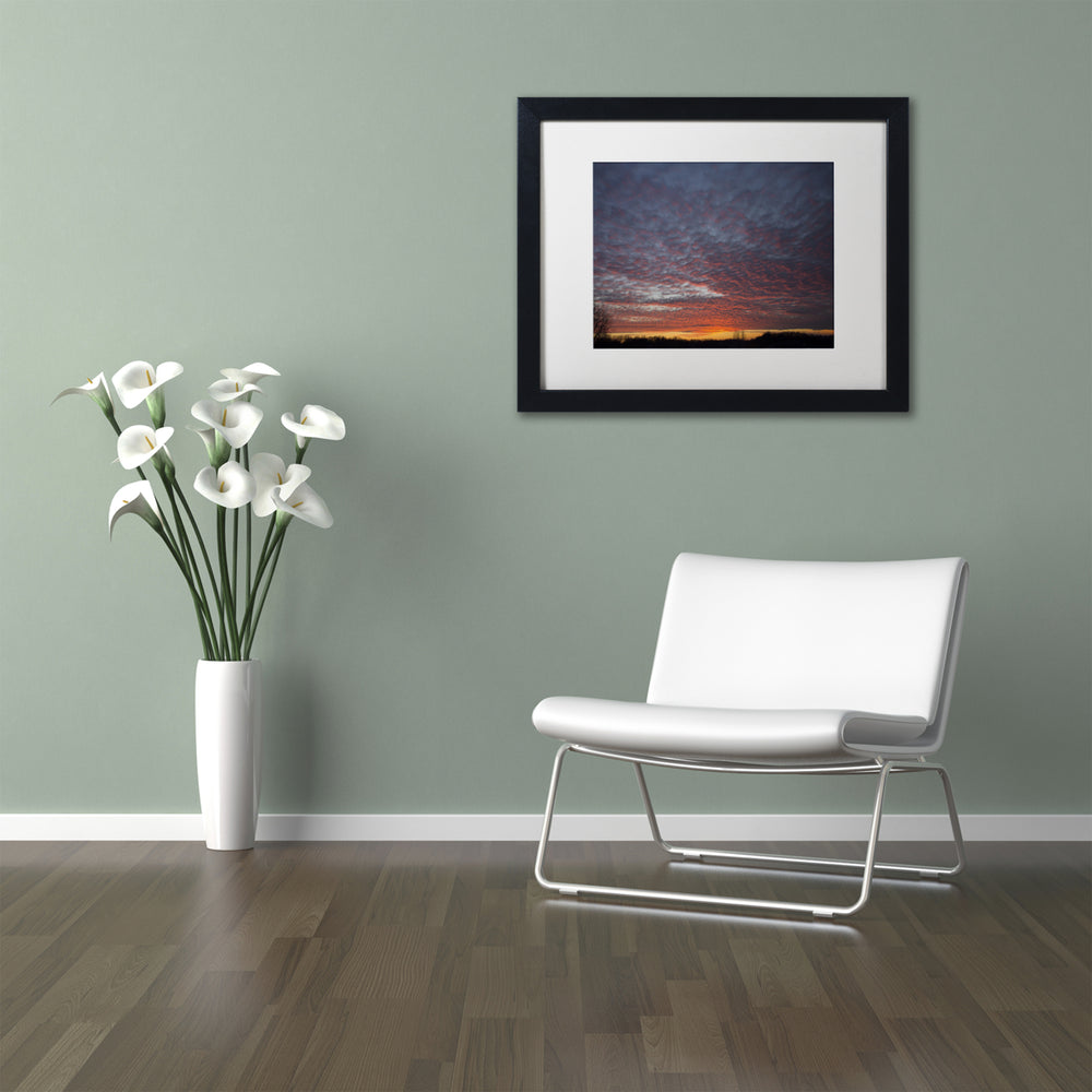 Kurt Shaffer Amazing Winter Sunset Black Wooden Framed Art 18 x 22 Inches Image 2