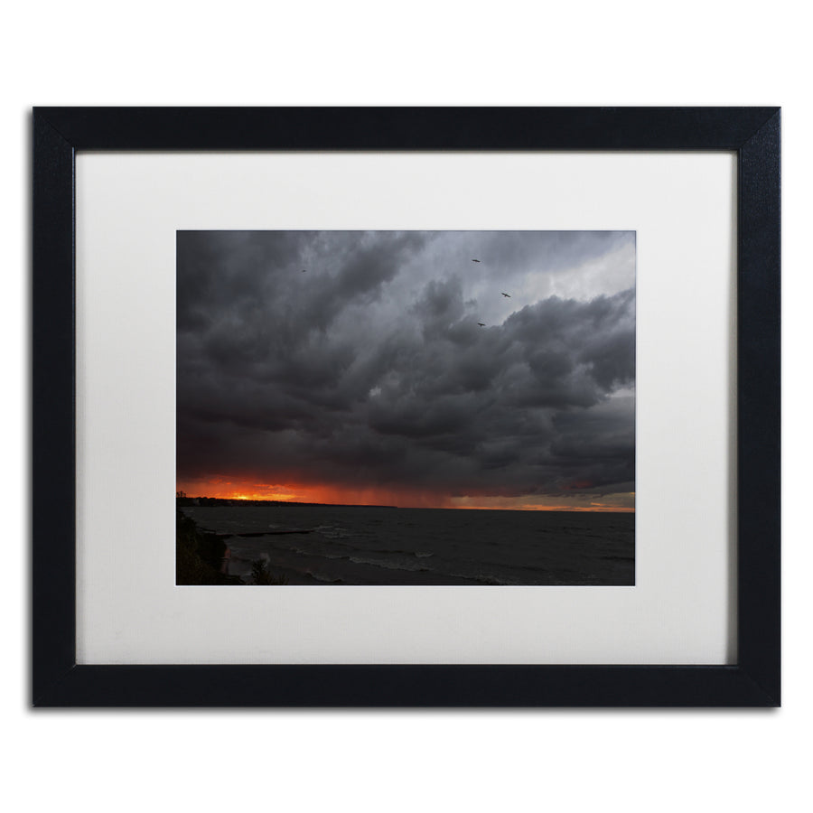 Kurt Shaffer Stormy October Sunset Black Wooden Framed Art 18 x 22 Inches Image 1