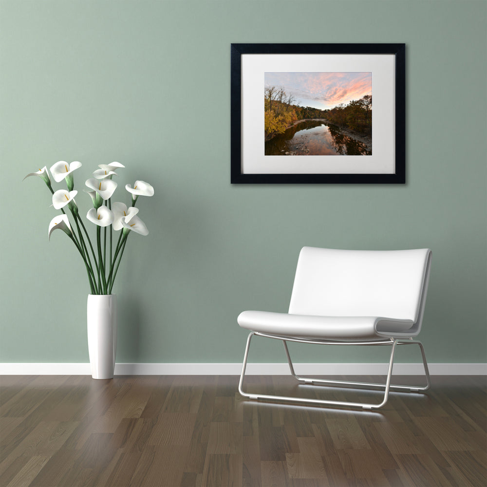 Kurt Shaffer Rocky River Autumn Sunset Black Wooden Framed Art 18 x 22 Inches Image 2
