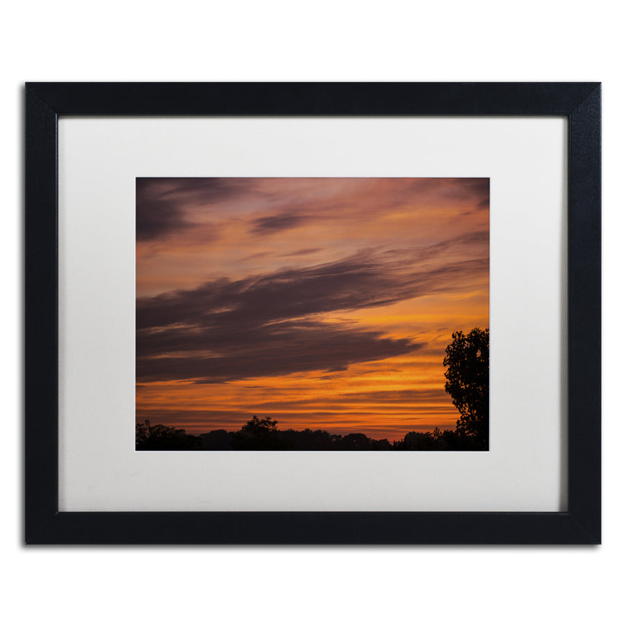 Kurt Shaffer Sky on Fire Black Wooden Framed Art 18 x 22 Inches Image 1