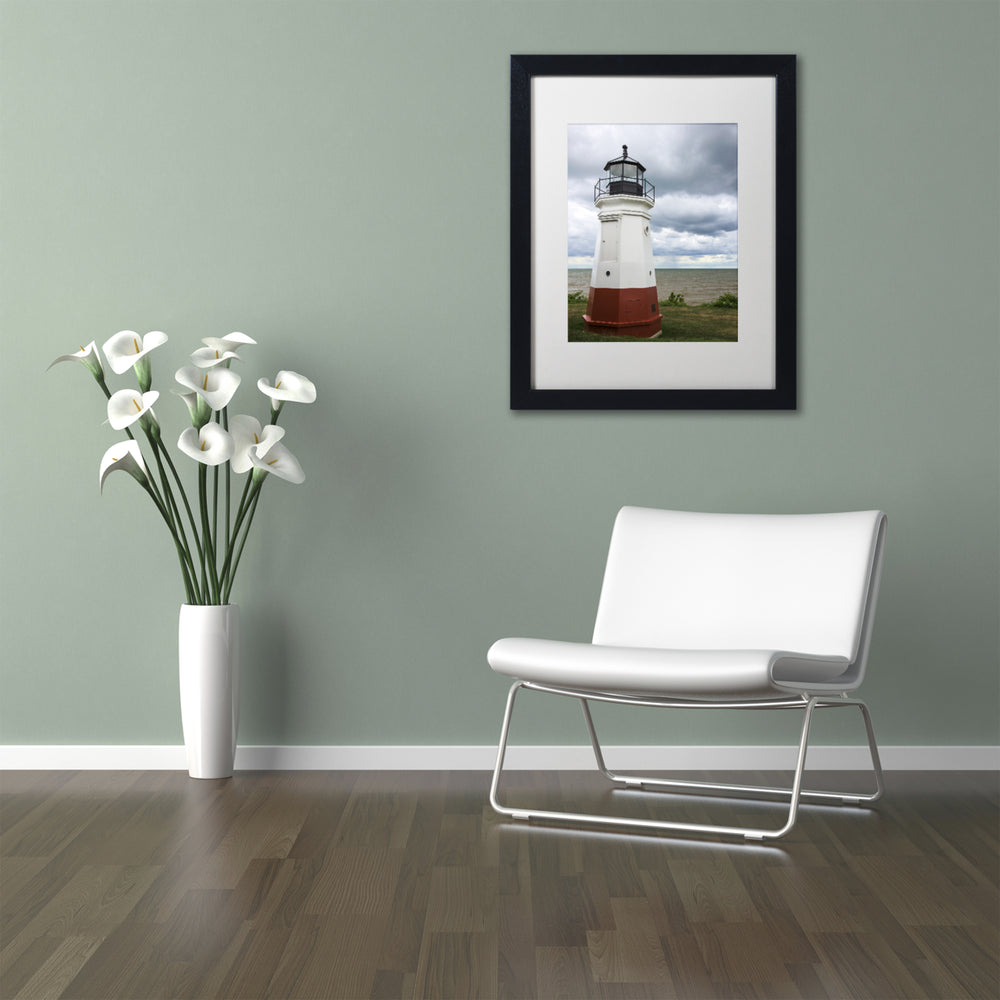 Kurt Shaffer Vermillion Ohio Lighthouse Black Wooden Framed Art 18 x 22 Inches Image 2