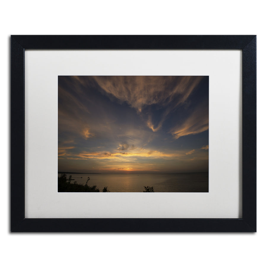 Kurt Shaffer Another Amazing Sunset on Lake Erie Black Wooden Framed Art 18 x 22 Inches Image 1