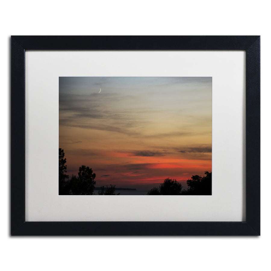 Kurt Shaffer  Moon Sunset Black Wooden Framed Art 18 x 22 Inches Image 1