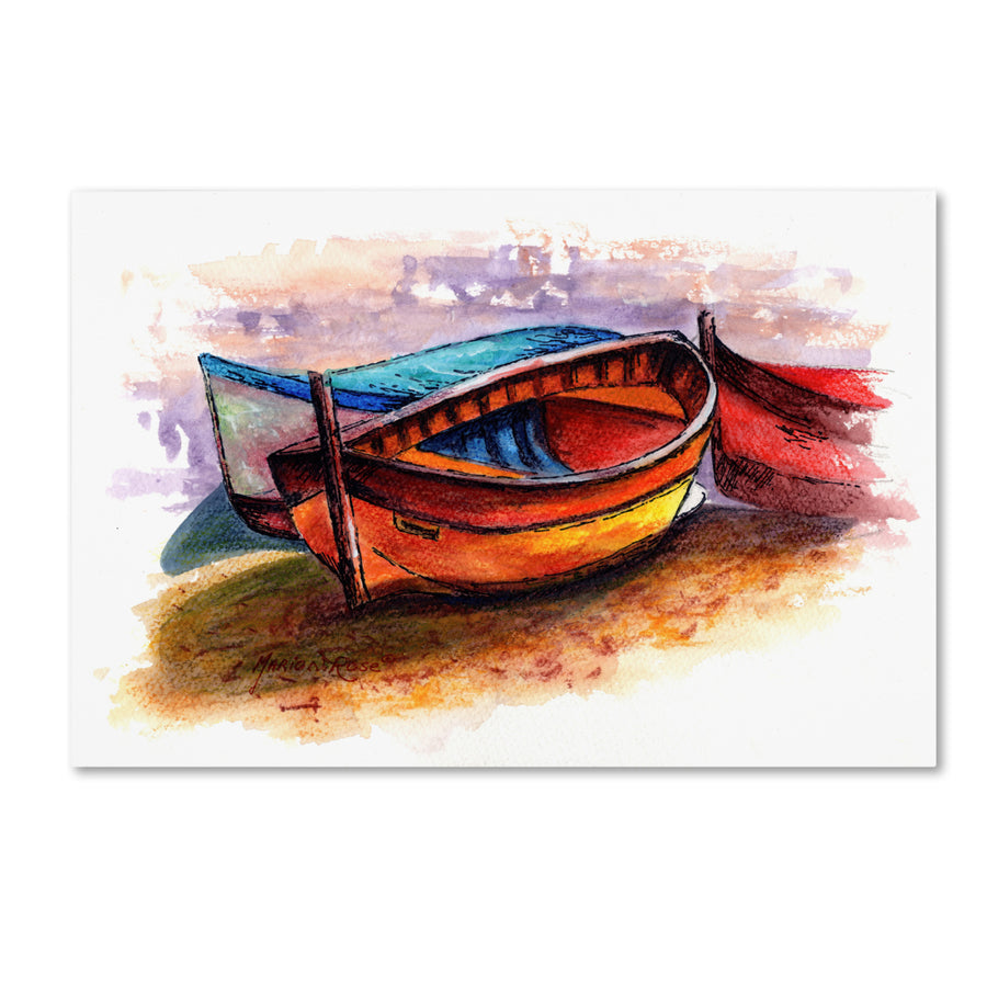 Marion Rose Boat 11 Ready to Hang Canvas Art 12 x 19 Inches Made in USA Image 1