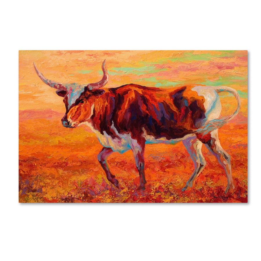 Marion Rose Longhorn Heifer Ready to Hang Canvas Art 12 x 19 Inches Made in USA Image 1