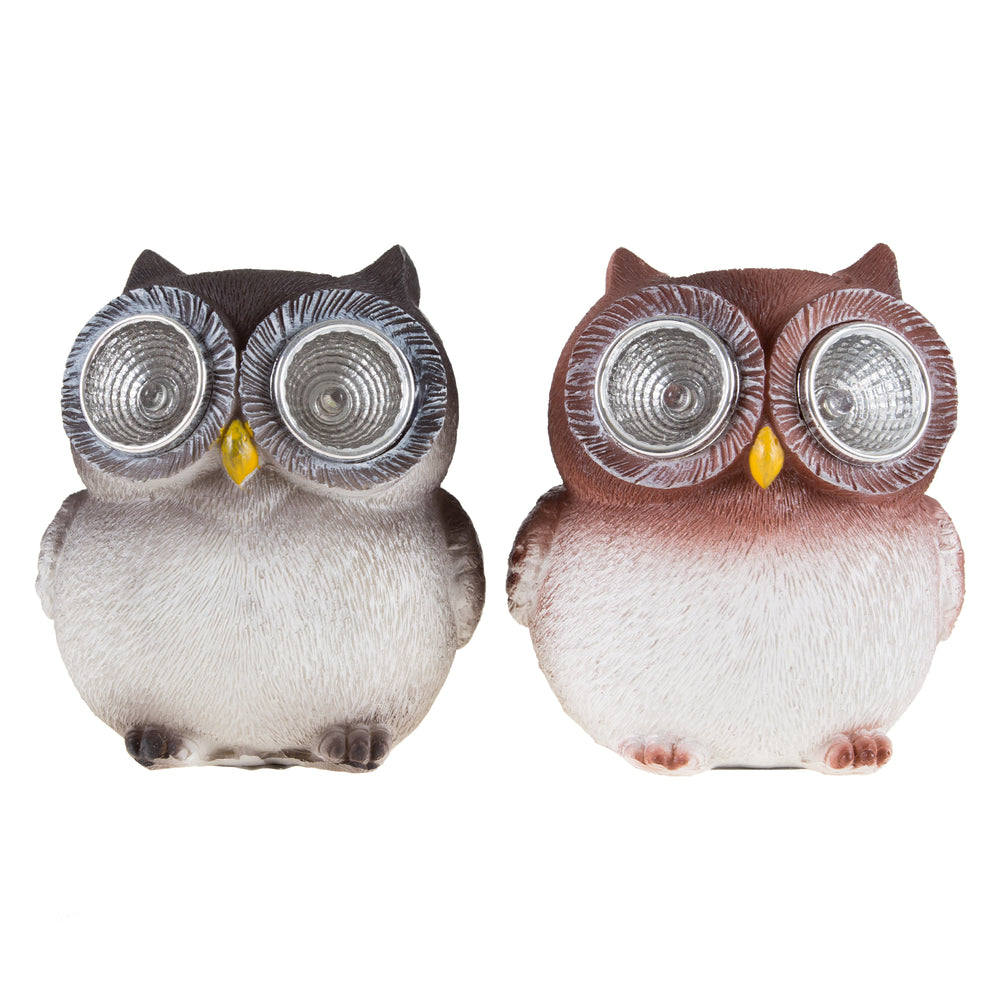 Set of 2 Baby Owl Solar Lights for Garden, Yard Decor Flower Bed Window Sill 3.25 Inches High Image 2