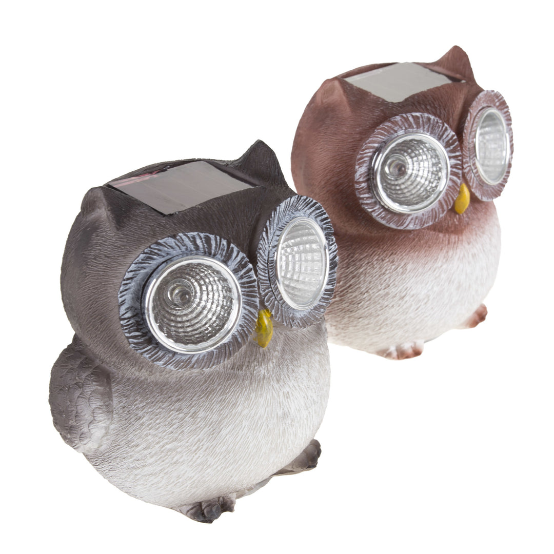 Set of 2 Baby Owl Solar Lights for Garden, Yard Decor Flower Bed Window Sill 3.25 Inches High Image 3