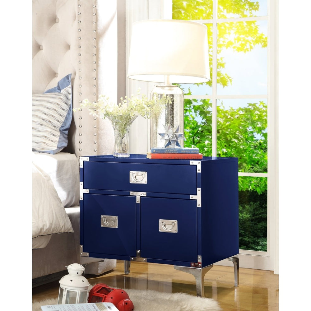 Gabi Lacquer Finish Nightstand-3 drawers-Side Table-Executive Style-Modern and Functional by Inspired Home Image 2