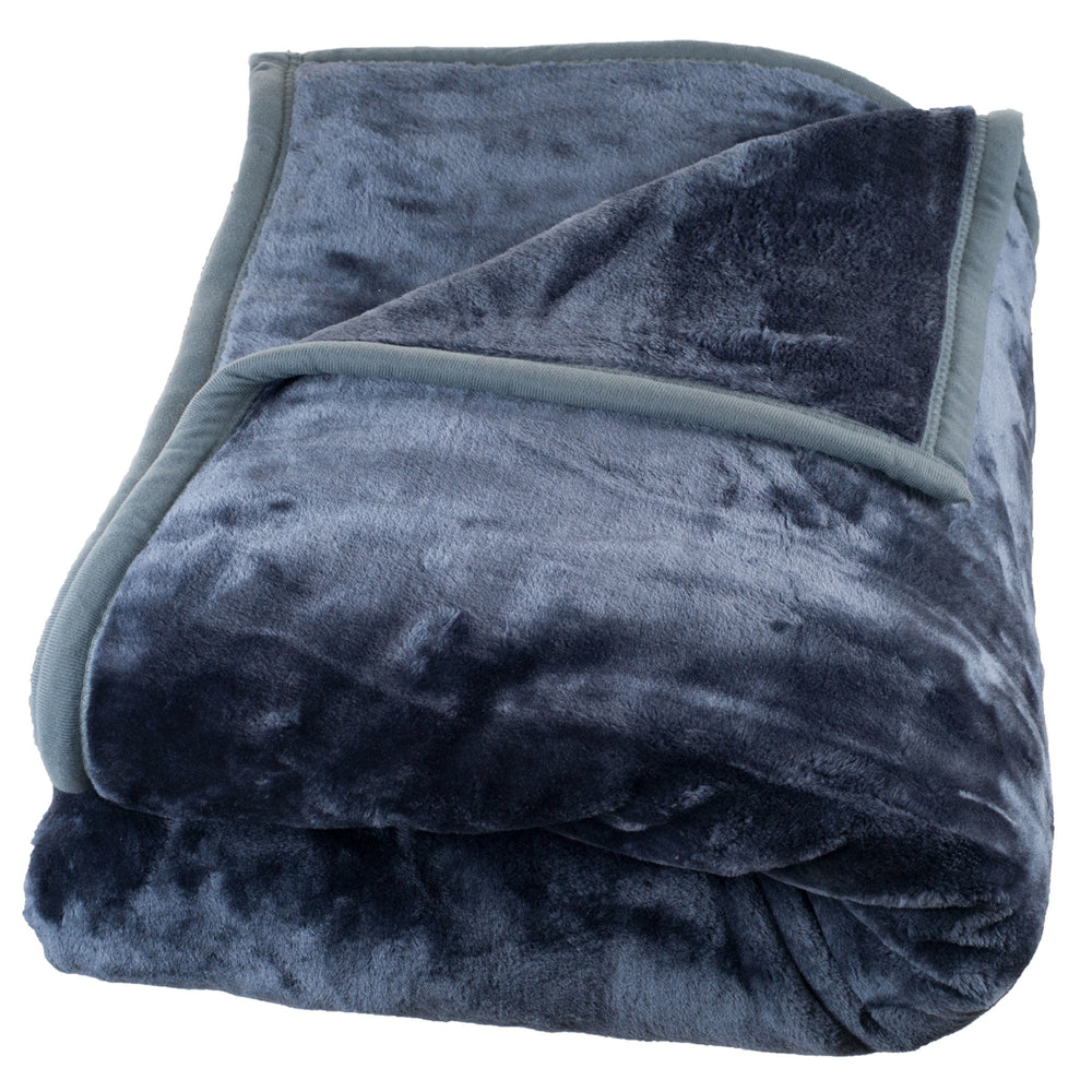 Super Fuzzy Soft Heavy Thick Plush Mink Blanket 8 pound - Grey Image 2