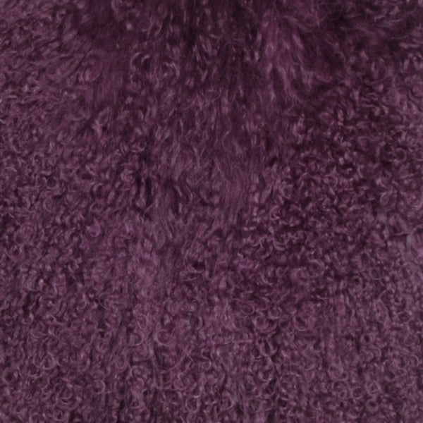 Pillow Decor - Mongolian Sheepskin Purple Throw Pillow Image 2