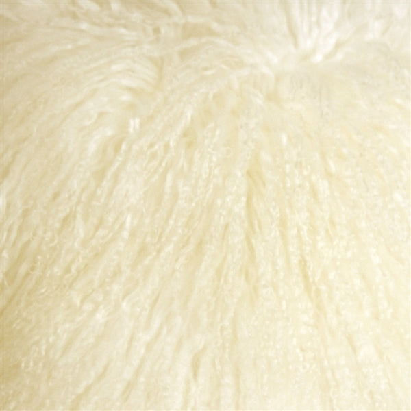 Pillow Decor - Mongolian Sheepskin Natural White Rectangular Pillow Image 2
