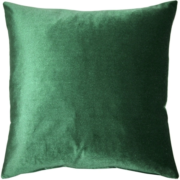 Pillow Decor - Corona Hunter Green Velvet Pillow 16x16 Image 1
