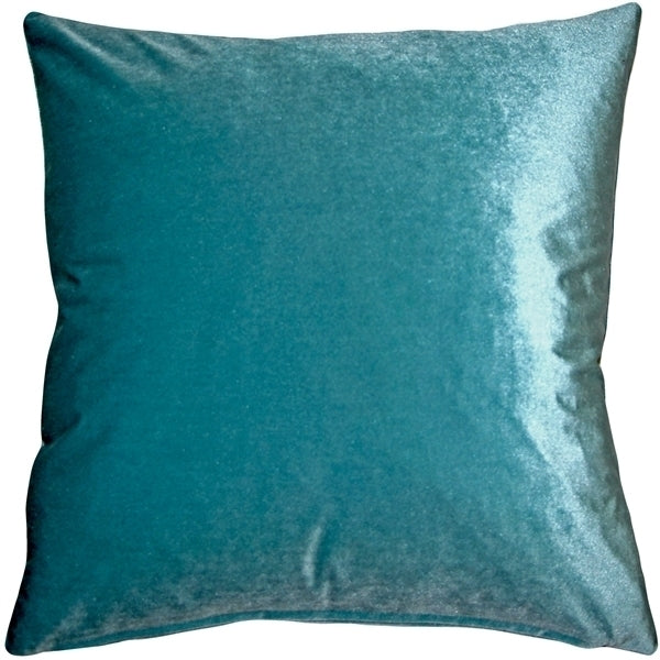 Pillow Decor - Corona Aqua Blue Velvet Pillow 16x16 Image 1
