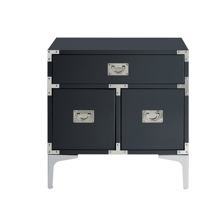 Gabi Lacquer Finish Nightstand-3 drawers-Side Table-Executive Style-Modern and Functional by Inspired Home Image 5