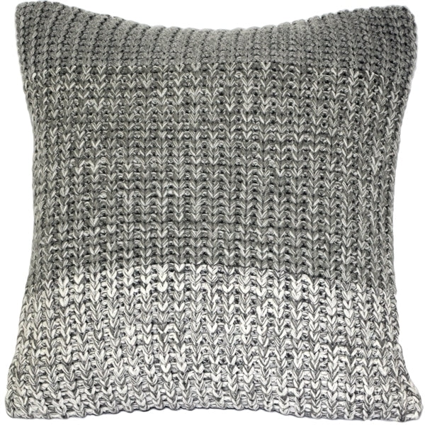 Pillow Decor - Hygge Gray Stripe Knit Pillow Image 1
