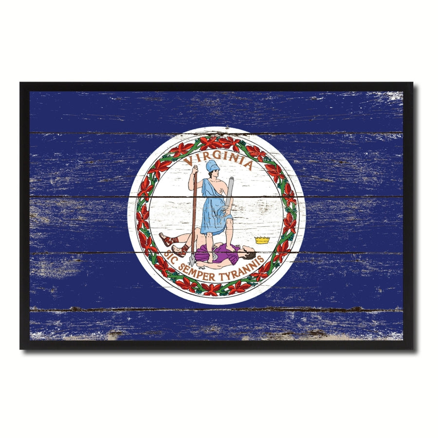 Virginia Flag Canvas Print with Picture Frame Gift Ideas  Wall Art Decoration Image 1