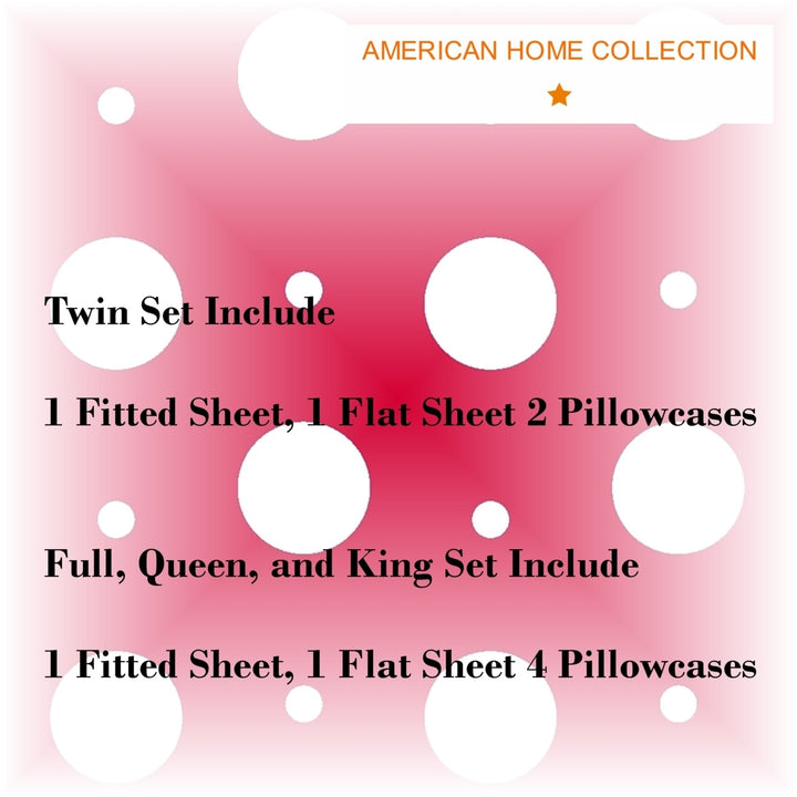 American Home Collection Ultra Soft 4-6 Piece Polka Dot Printed Bed Sheet Set Image 4
