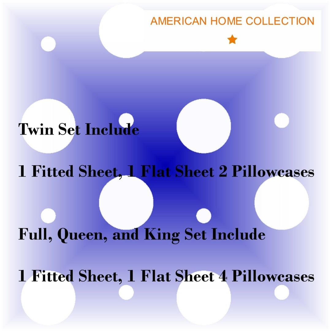 American Home Collection Ultra Soft 4-6 Piece Polka Dot Printed Bed Sheet Set Image 6