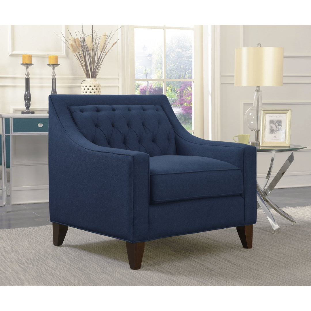 Vesta Linen Tufted Back Rest Modern Contemporary Club Chair Image 1