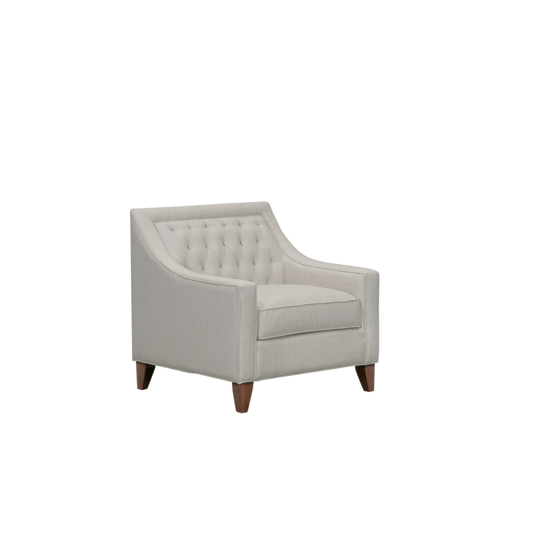 Vesta Linen Tufted Back Rest Modern Contemporary Club Chair Image 6